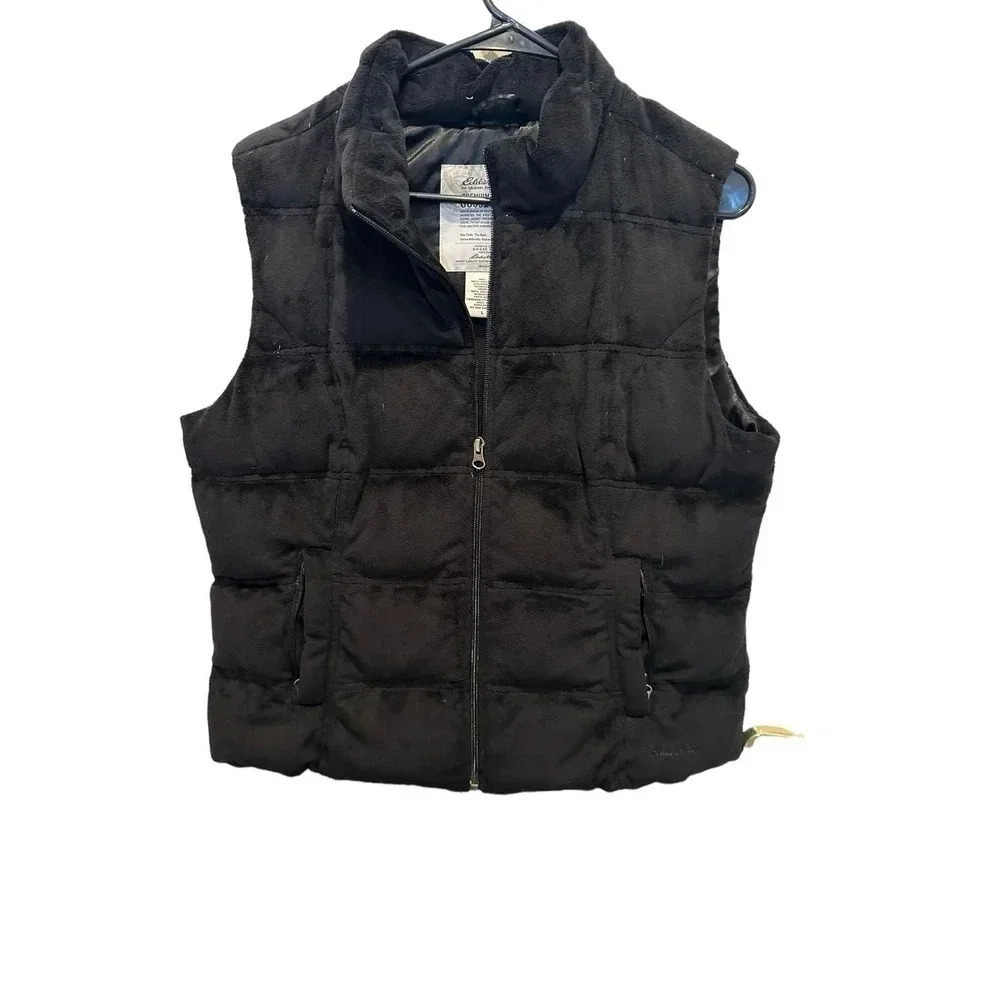 Eddie Bauer Premium Goose Down Quilted Microfiber Puffer Vest Size Large